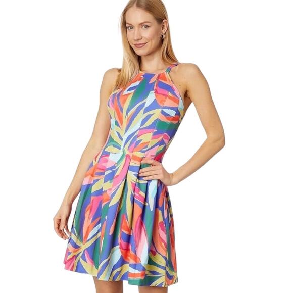Vince Camuto Sleeveless Fit And Flare Dress Colorful Size 10 - Picture 1 of 8